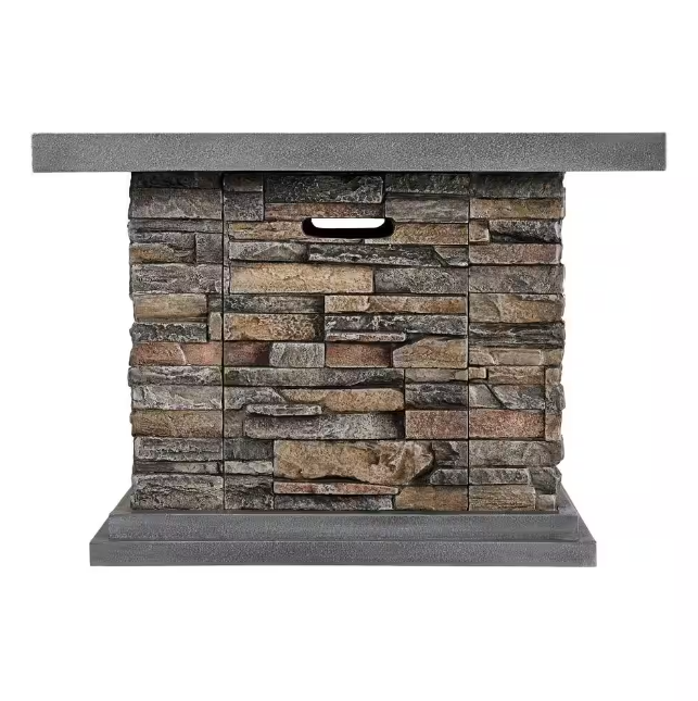 Fire Pit with Lava Rocks 34 in. x 24 in Envirostone Propane Gas Brown