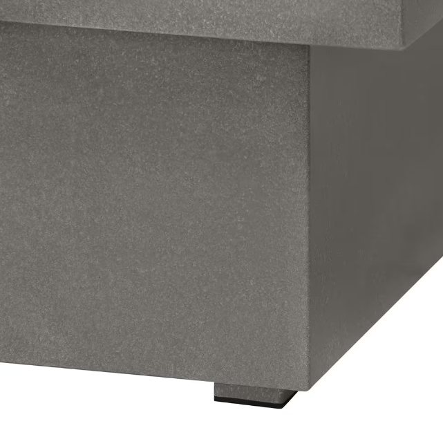Rutherford Grey Concrete 30 in. Square Low Profile Steel Gas Fire Pit with Tank Holder