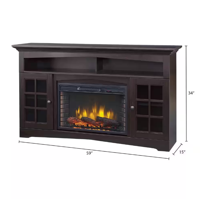 Electric Fireplace Avondale Grove 59 in. in Espresso,TV Stand